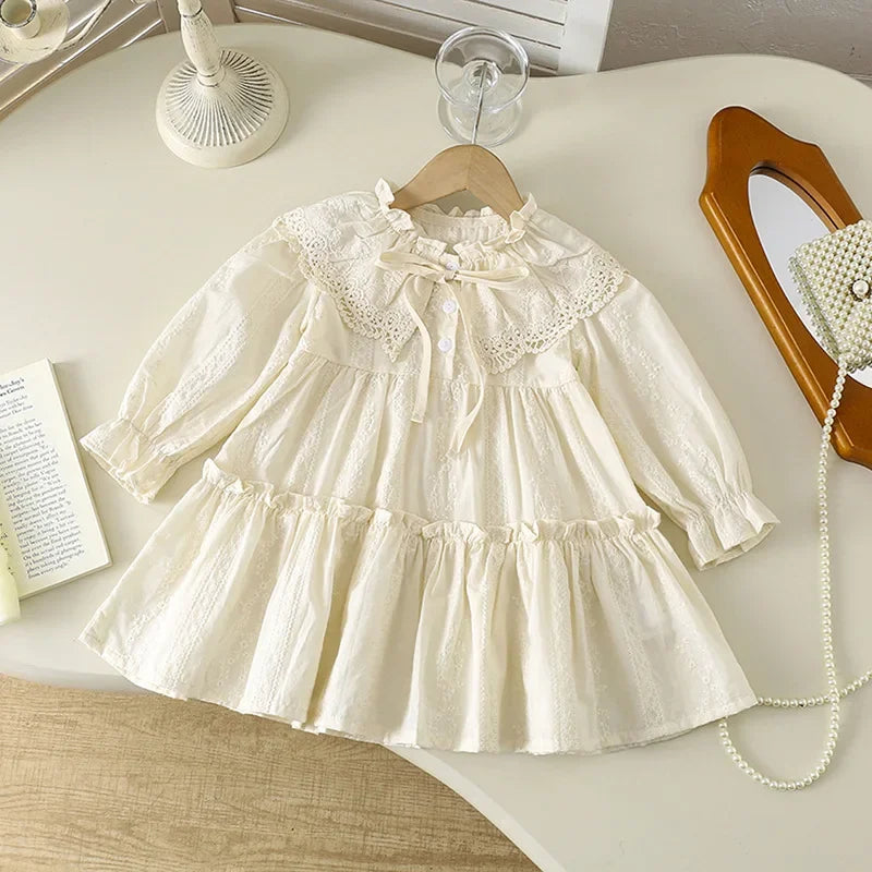 Lace Lapel Euro Style Dress