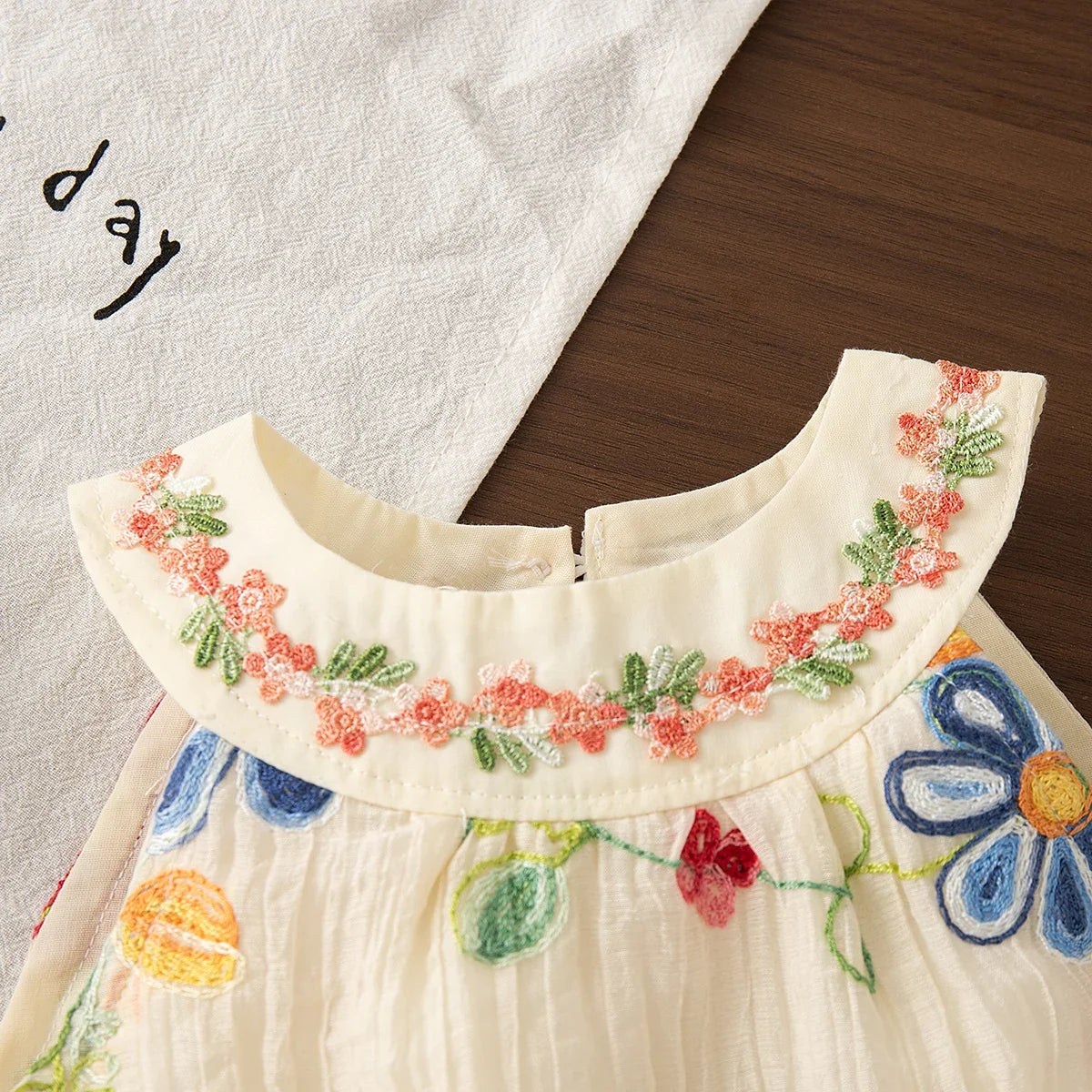 Embroidered Round Neck Dress