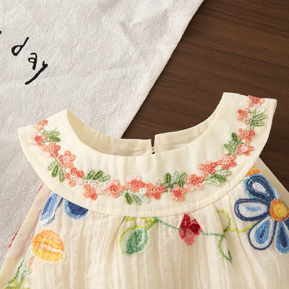 Embroidered Round Neck Dress