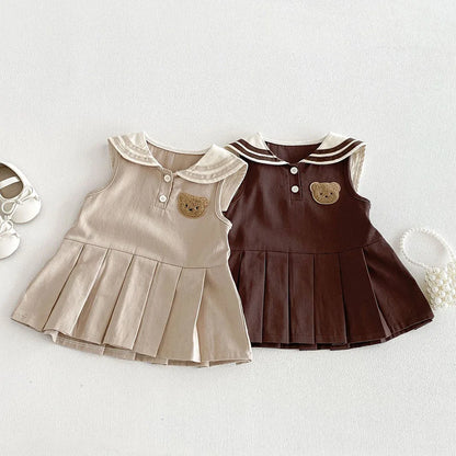 Preppy Sleeveless Bear Dress