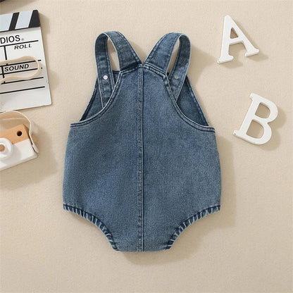 Denim Pocketed Romper