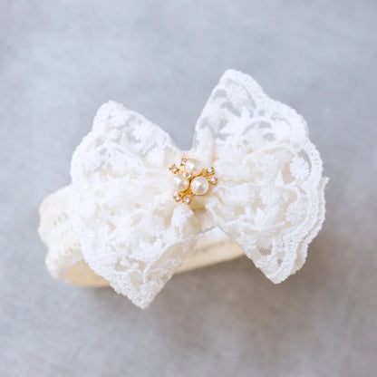 Elastic Pearl Lace Headband