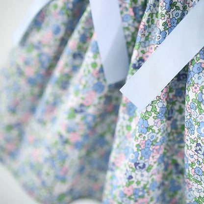 Blue Floral Ribbon Dress