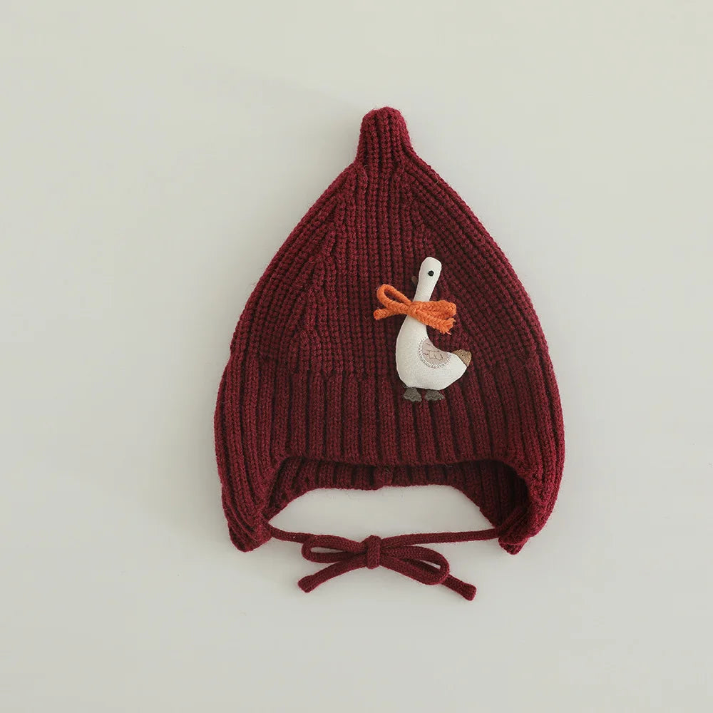 Knitted Swan Beanie Hat