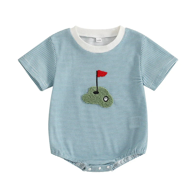 Stripe Short Sleeve Golf Bodysuit