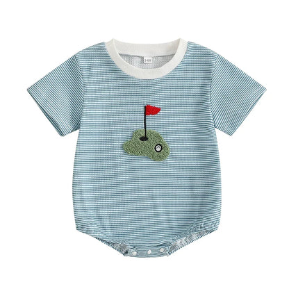 Stripe Short Sleeve Golf Bodysuit
