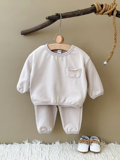Pocketed Solid Jogger Set
