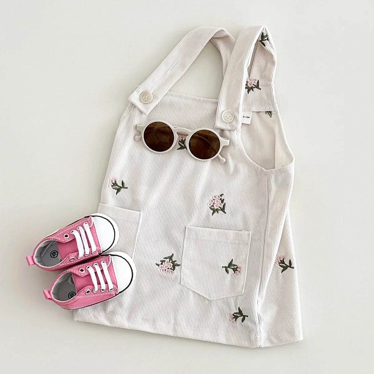 Flower Embroidery Suspender Dress