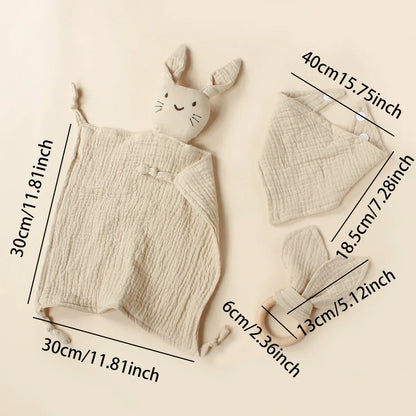 Muslin Wooden Ring Teething Set