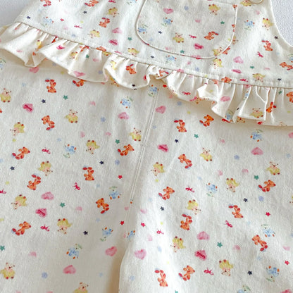 Cartoon Print Suspender Jumpsuit