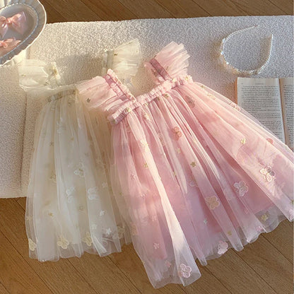 Flying Sleeve Butterfly Tulle Dress