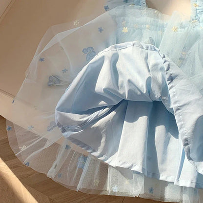 Flying Sleeve Butterfly Tulle Dress