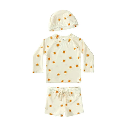 Boys Long sleeve Swimsuit Set. 3Pcs