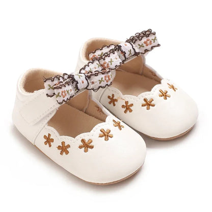 Floral Embroidered Pre Walker Shoes