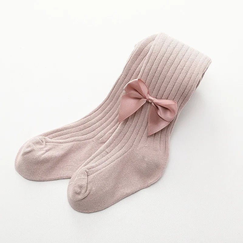 Satin Bow Leggings Tights