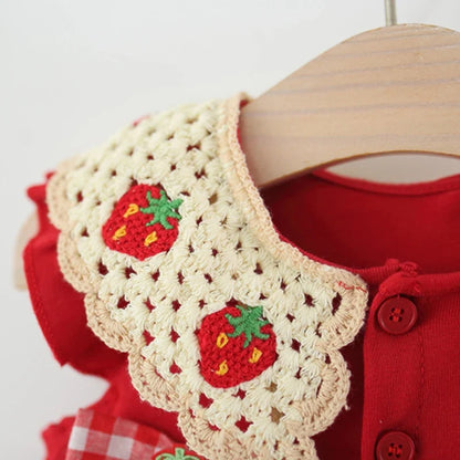 Strawberry Crochet Dress w Bag