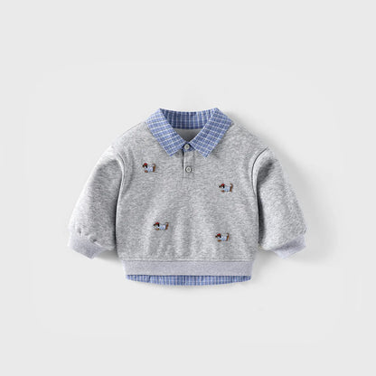 Faux Two-piece Pullover Sweater Top