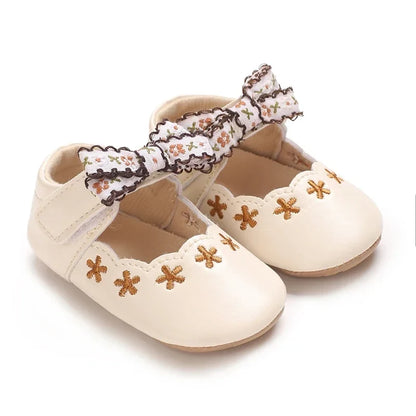 Floral Embroidered Pre Walker Shoes