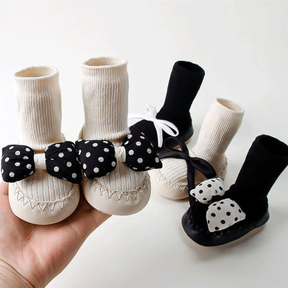 Contrast Bow Walker Shoes
