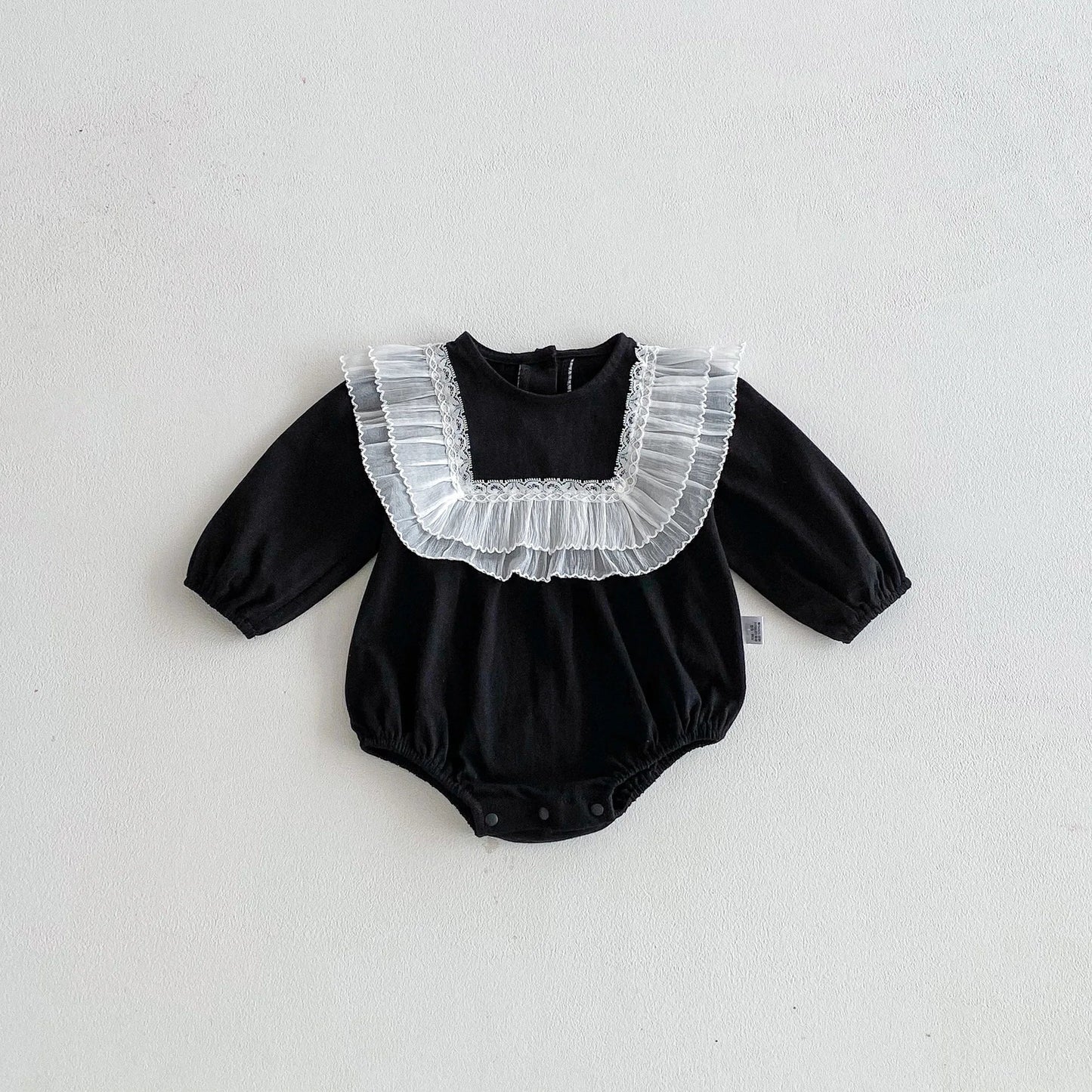 Square Frill Neckline Romper