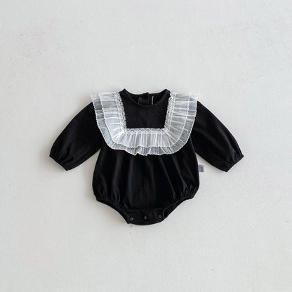 Square Frill Neckline Romper