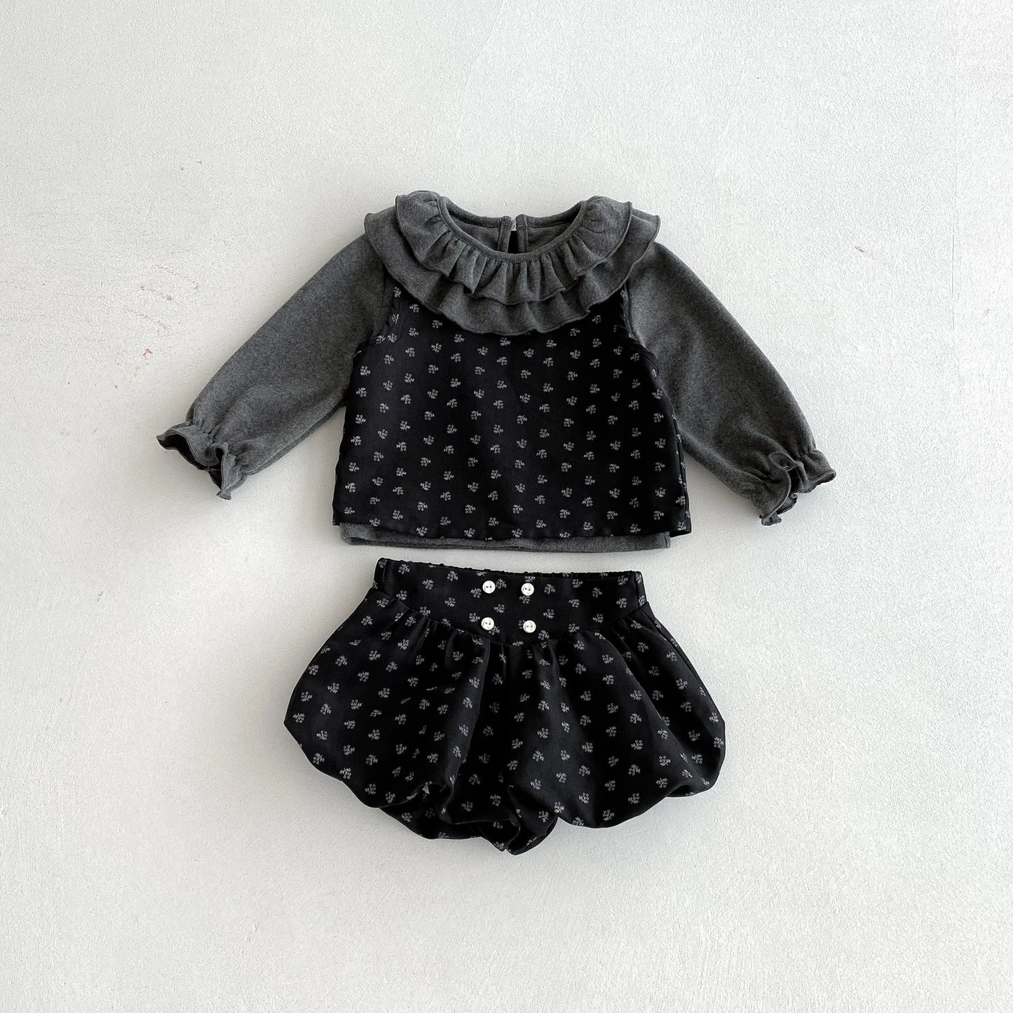 Leafy Doll Ruffled Set. 3Pcs