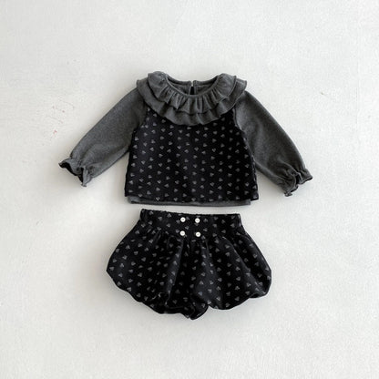 Leafy Doll Ruffled Set. 3Pcs
