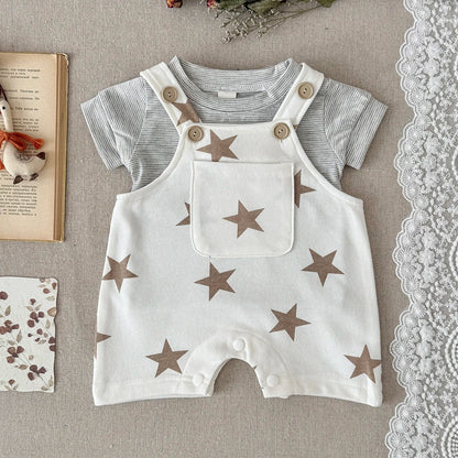 Star Suspender Jumpsuit Set