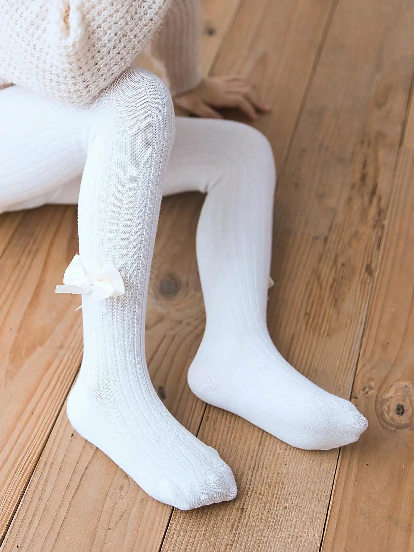 Satin Bow Leggings Tights