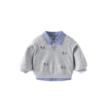 Faux Two-piece Pullover Sweater Top