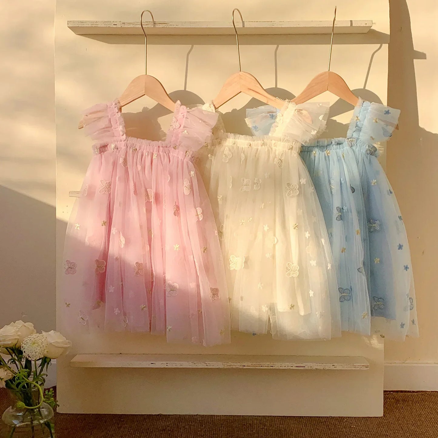 Flying Sleeve Butterfly Tulle Dress