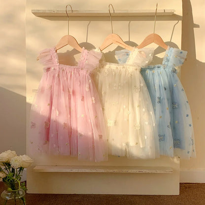 Flying Sleeve Butterfly Tulle Dress