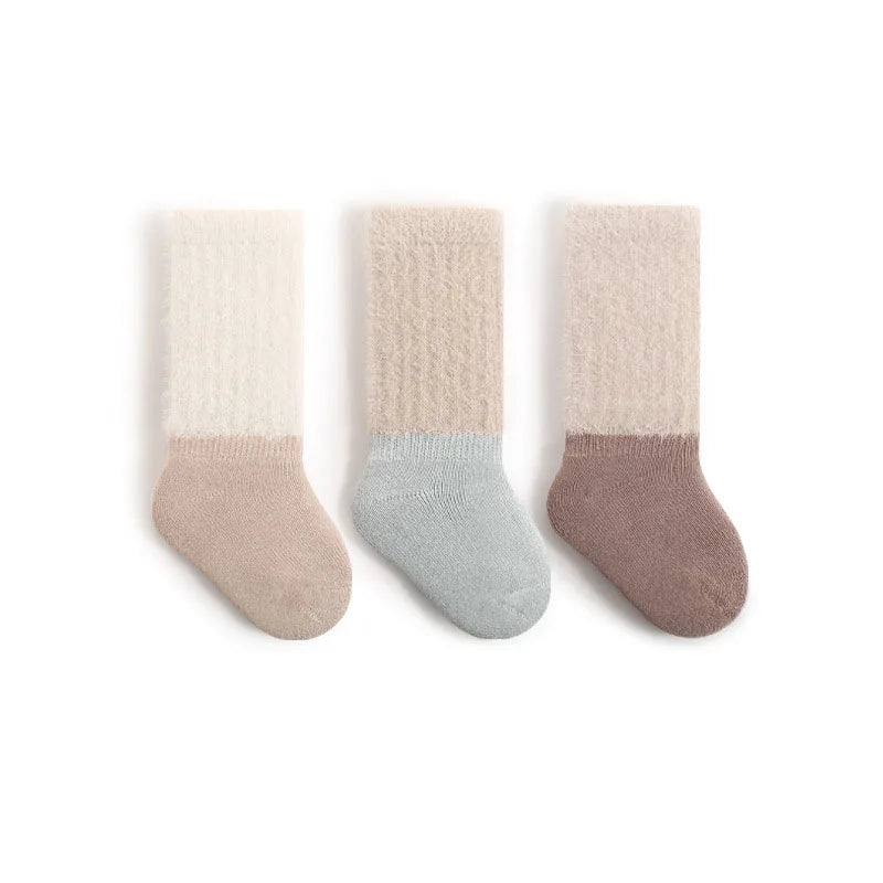 Fleece Lining Color Block Socks