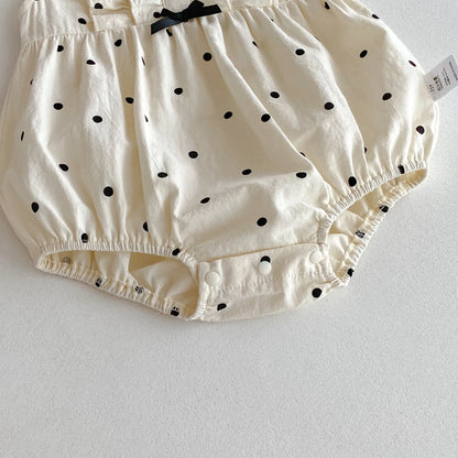 Polka Dot Ribbon Romper