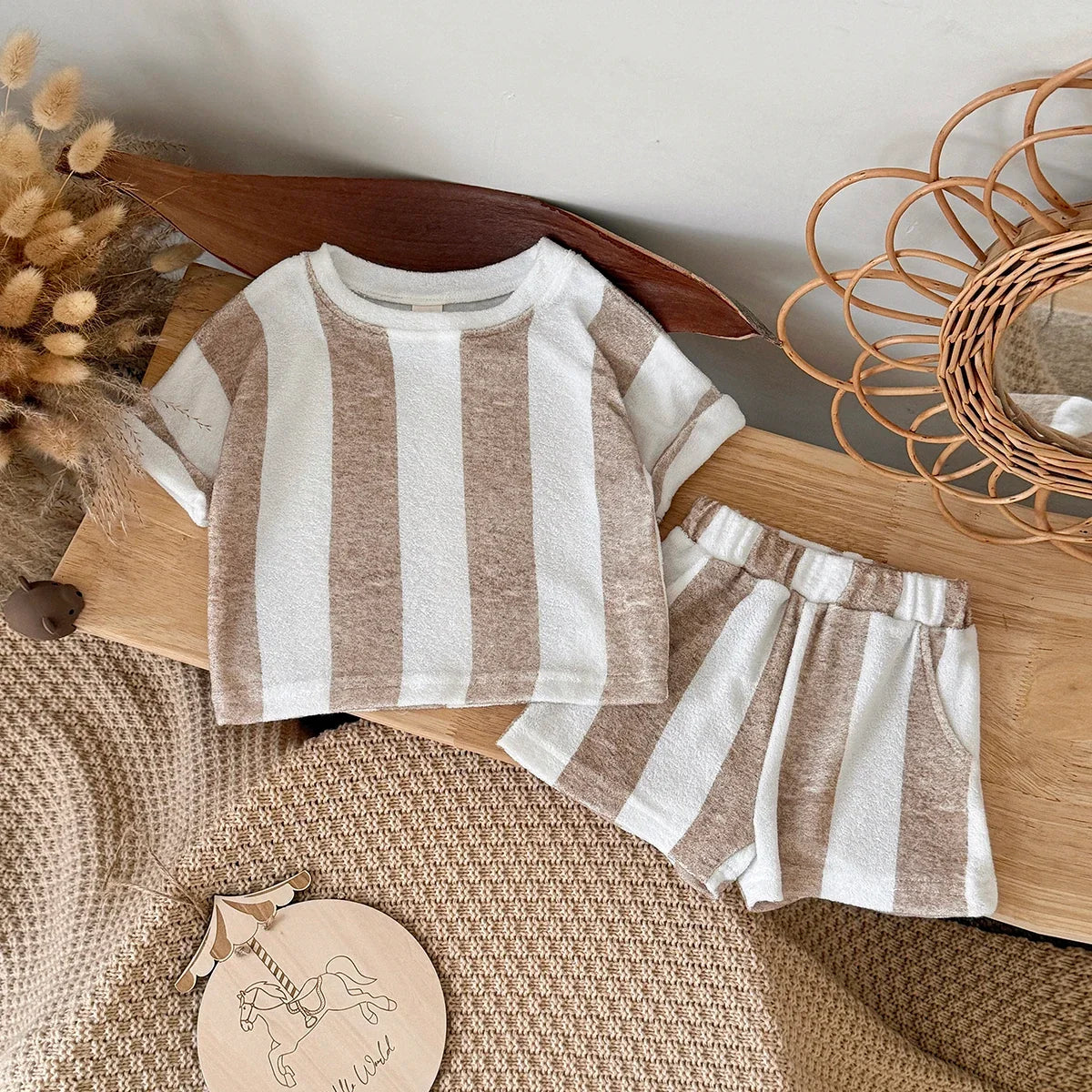 Striped Shorts Sand Set
