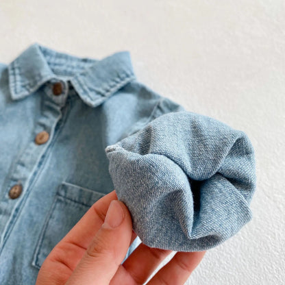 Long Sleeve Denim Bodysuit