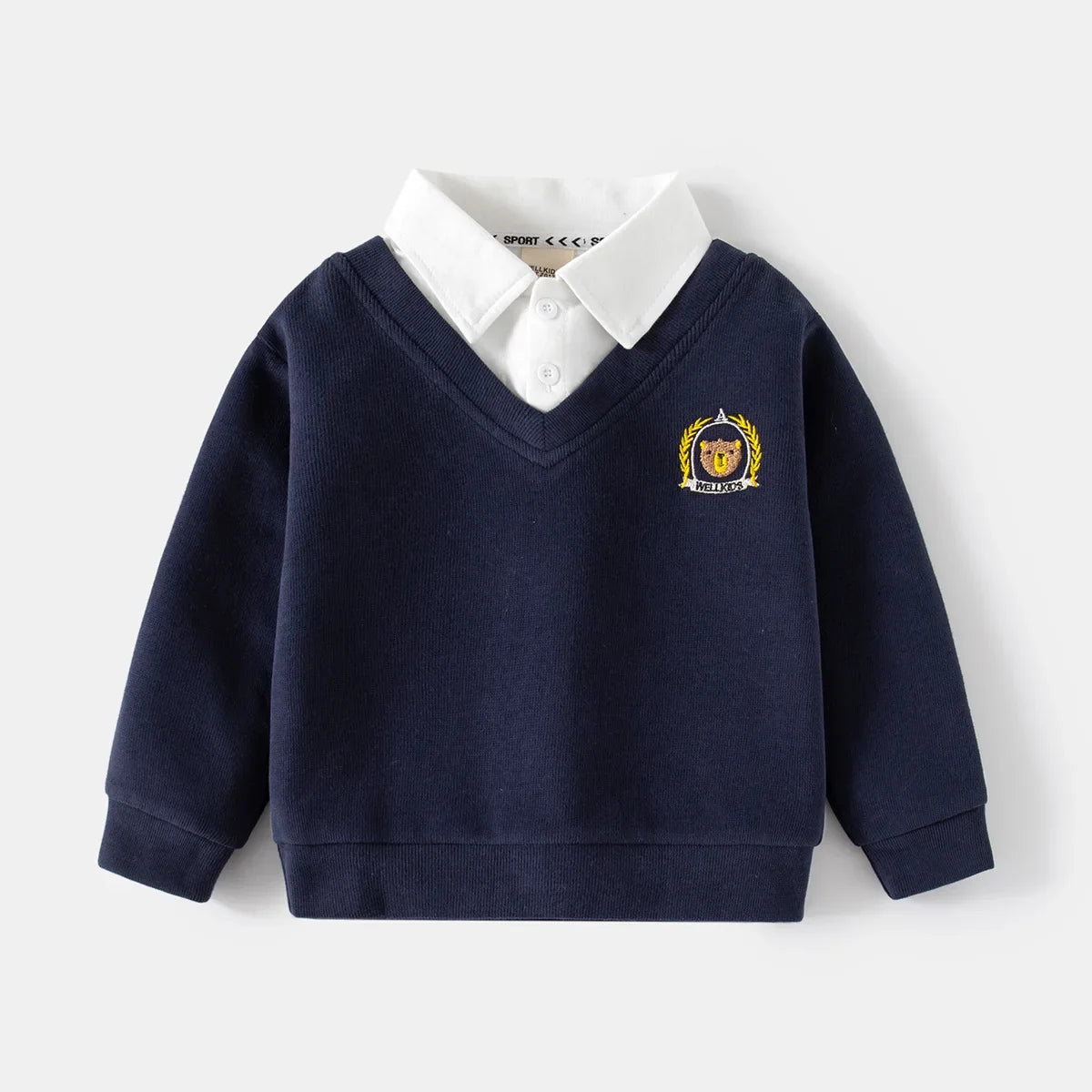 Faux Shirt Neck Sweatshirt