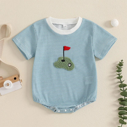 Stripe Short Sleeve Golf Bodysuit
