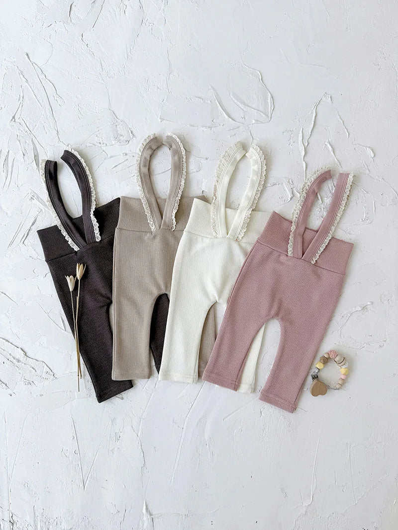 Lace Frill Suspender Leggings