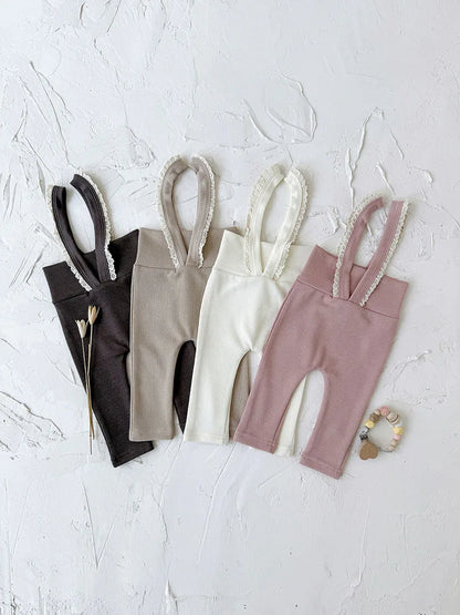 Lace Frill Suspender Leggings
