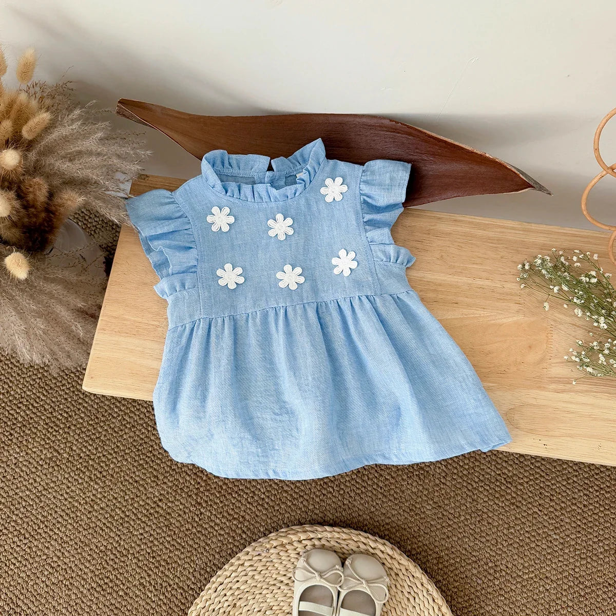 Flower Patch Cotton Linen Dress