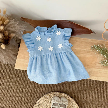 Flower Patch Cotton Linen Dress