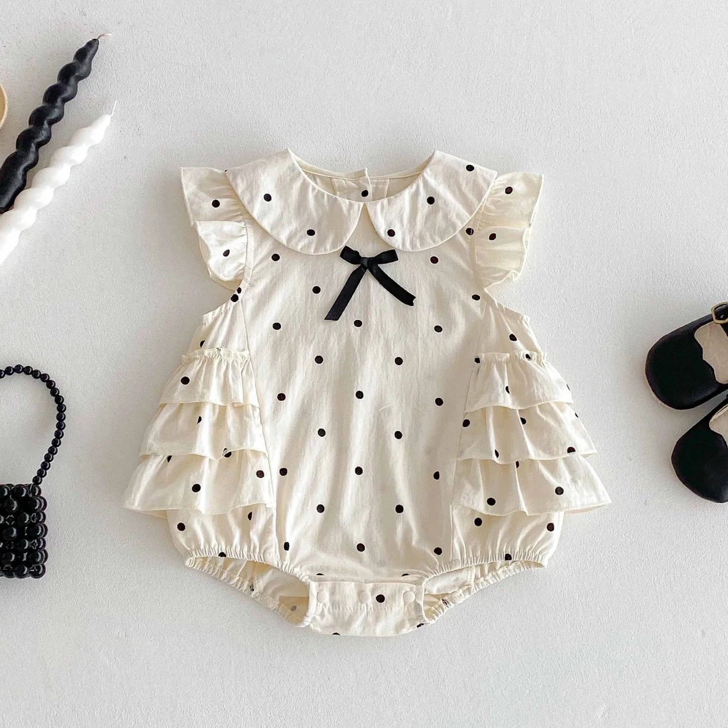Polka Dot Layered Romper