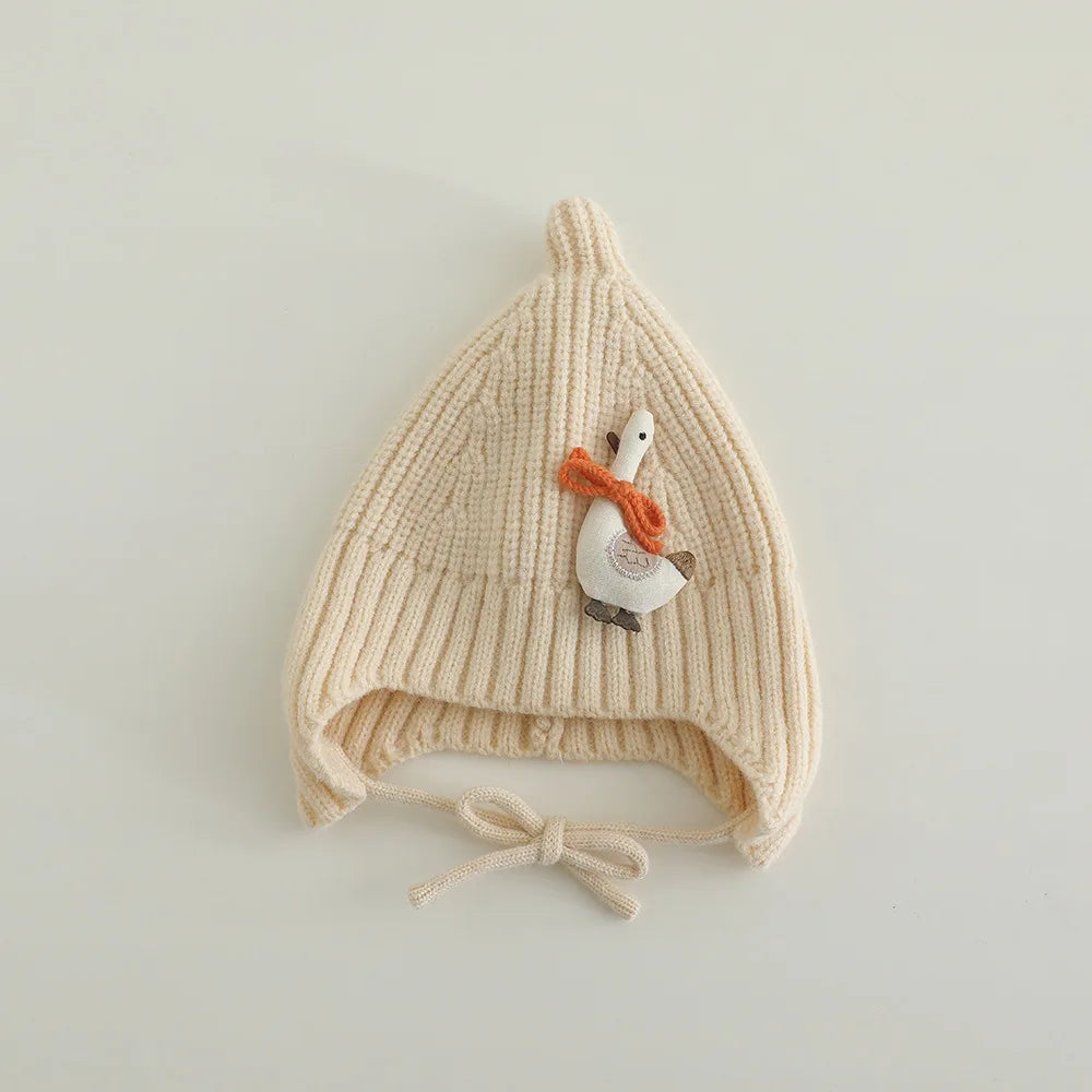Knitted Swan Beanie Hat