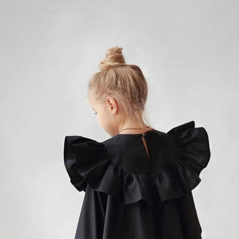 Flying Sleeve Ruffle Dress
