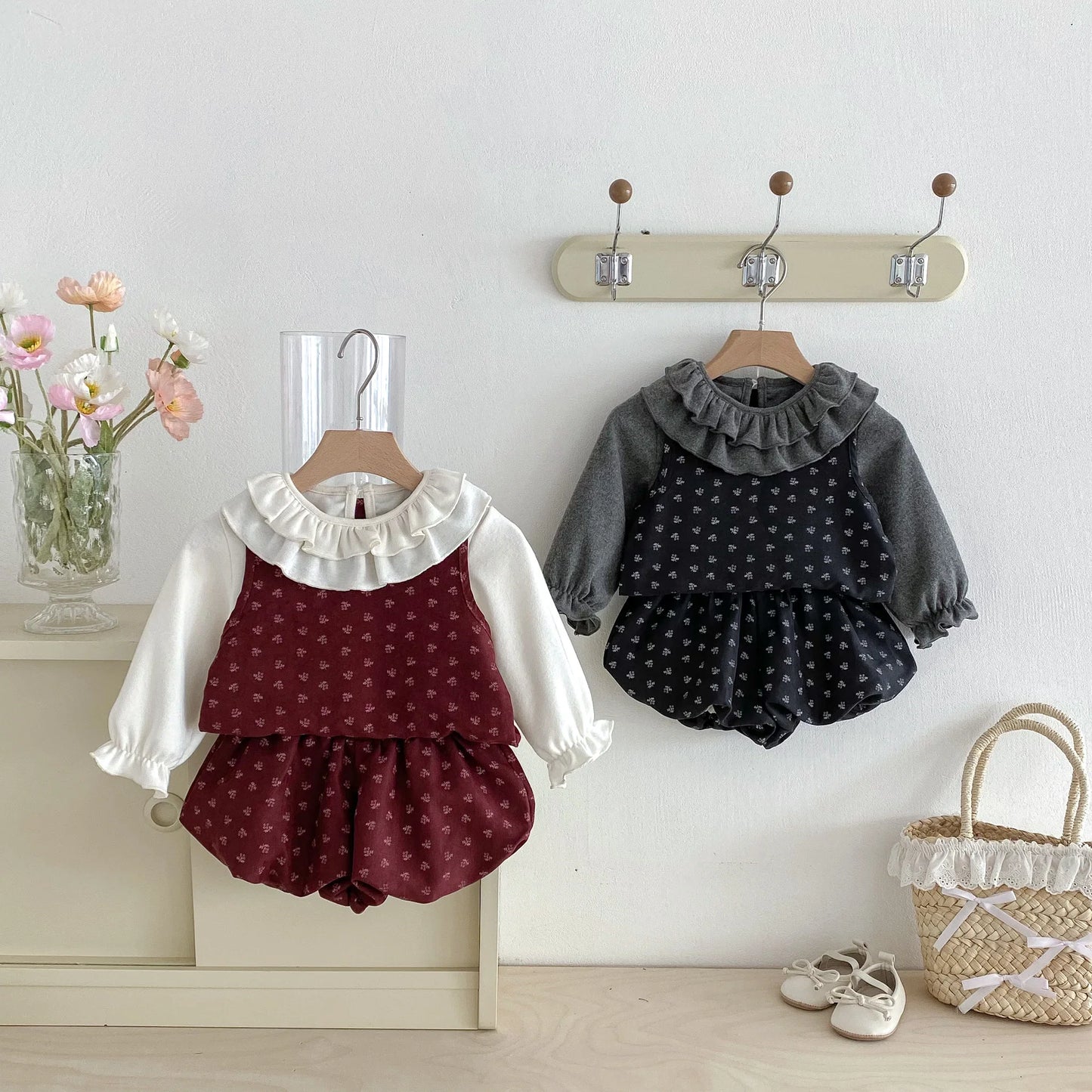 Leafy Doll Ruffled Set. 3Pcs