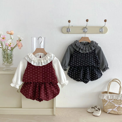 Leafy Doll Ruffled Set. 3Pcs