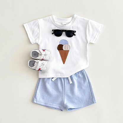 Waffle Cone Ice Cream Shorts Set