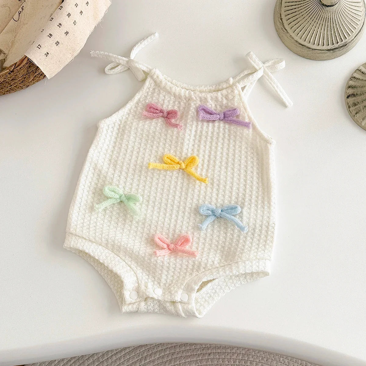 Colorful Bow Tie Strap Jumpsuit