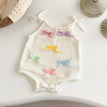 Colorful Bow Tie Strap Jumpsuit